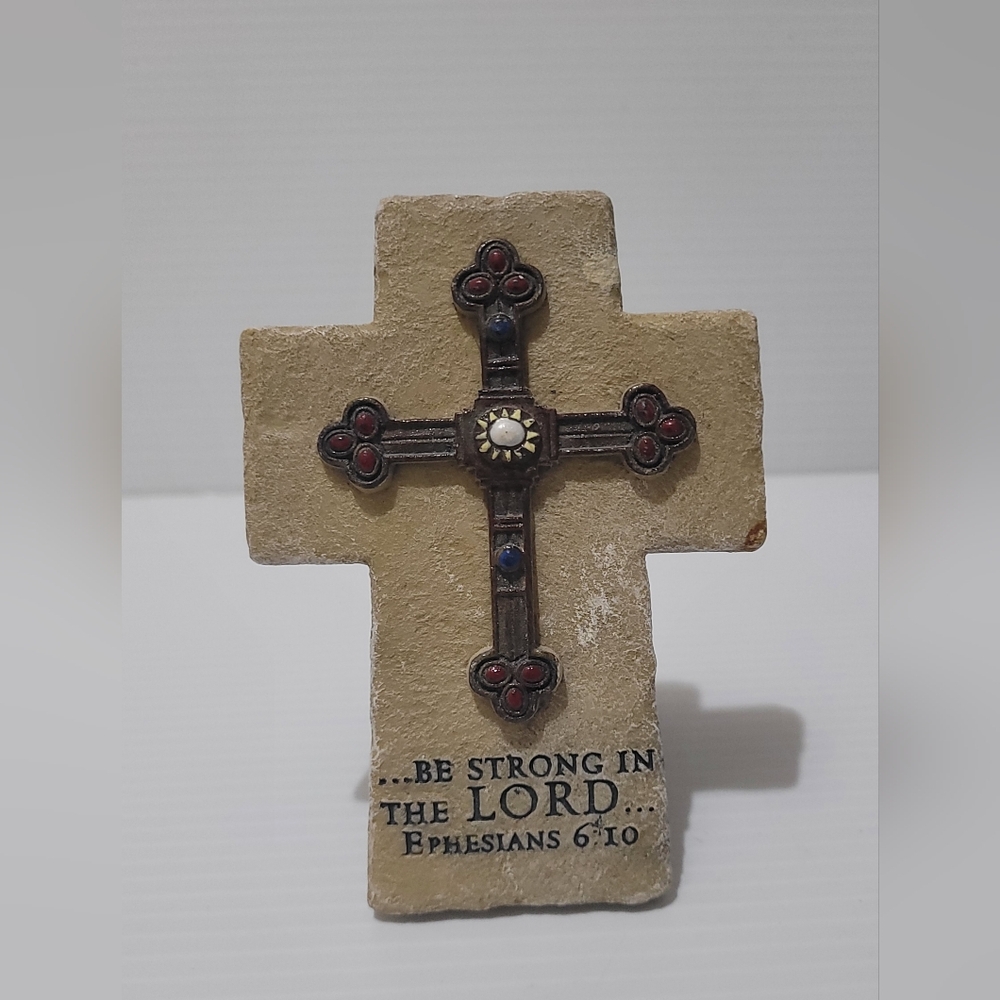 Faith Collection The Resin-metal Be Strong in The Lord Prayer Cross Religious 4"